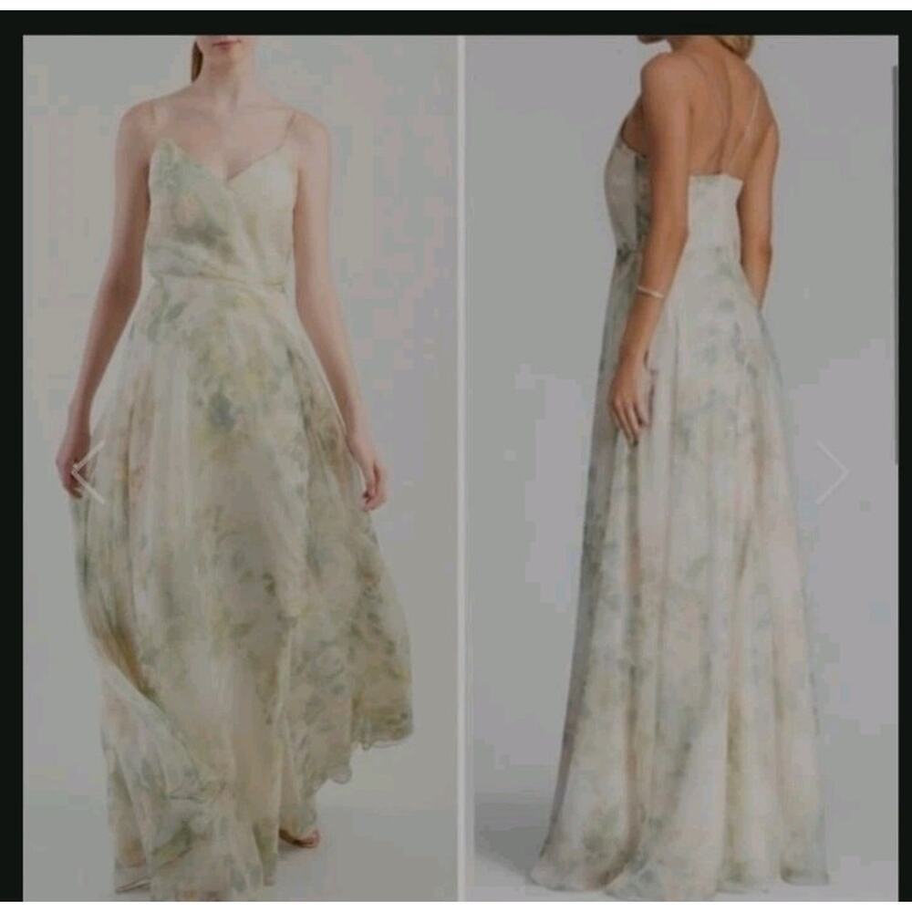 Jenny Yoo Collection Inesse Floral Maxi Dress, Size 4 Green Prom Homecoming